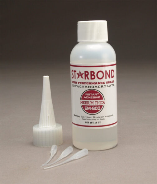Starbond CA Super glue (cyanoacrylate) It's not only used for repairing broken items but also can be used as a base to a gloss finish.