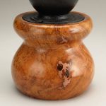 Antique Style Coffee Grinder in Cherry Burl with Coffee Inlay 2