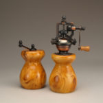 Antique Style Pepper Mill and Salt Mill Set in English Yew