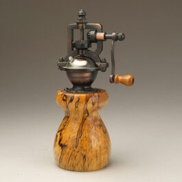 Antique Style Pepper Mill in Spalted Maple