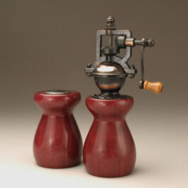 Antique Style Pepper Mill and Salt Shaker Set in Purpleheart
